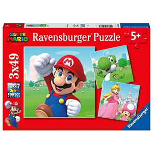 Puzzle Super Mario multicolore 21x21 cm 49 pièces