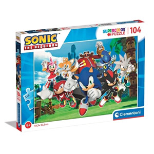 Puzzle Sonic multicolore 48.5x33.5 cm 104 pièces